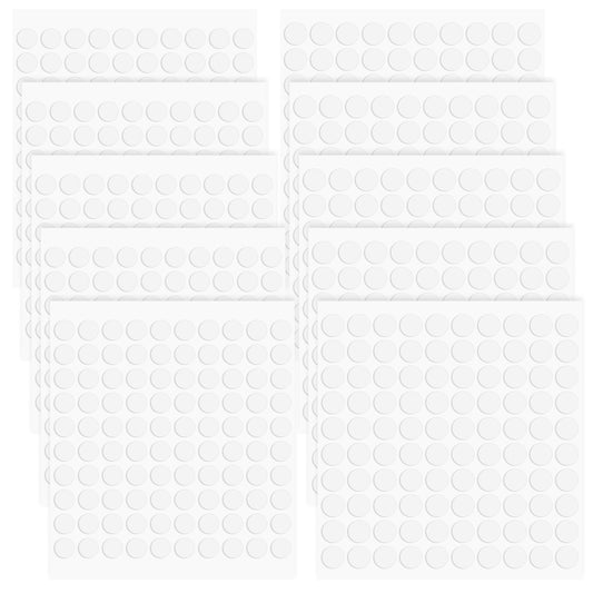 1000Pcs Double Sided Sticky Dots Stickers, 10 mm, 8mm Transparent Double-Sided Tape, Round Putty Clear Sticky Pads, Removable Waterproof No Trace Round Putty for Glass, Photos Wall, Christmas Decor