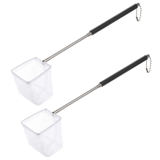 2 Pack Shrimp Net Small Aquarium Net 2 Inch Tiny Fish Nets for Fish Tank With Extendable Stainless Steel Handle