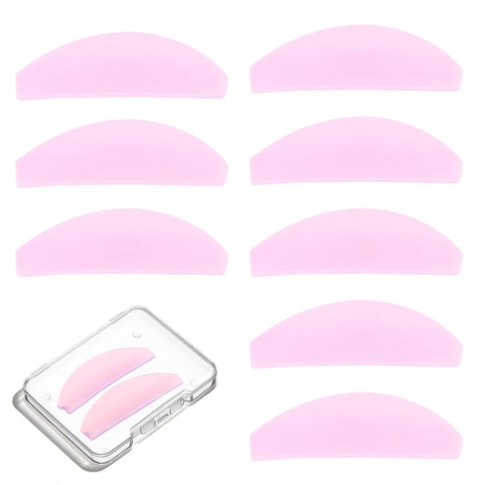 Lash Lift Shields, 8PCS Lash Lift Pads Korean Lash-Lift Supplies for Eyelash Straightening and Lifting Ultra Thinner Pad Glueless Reusable Silicone Lashes Rods for Eyelash Perm Lamination Salon, Pink