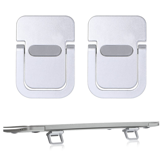 2 PCS Mini Laptop Stand for Desk, Portable Laptop Stand Foldable, Keyboard Stands, Sleek Computer Notebook Holder, Portable Computer Keyboard Riser Fits Keyboards &10-17.3 Inch Laptops (Silver)