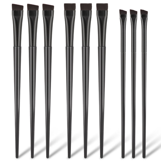 9 Pcs Angled Eyeliner Eyebrow Brush Set, Flat Eyebrow Tint Brush, Fine Slanted Eyebrow Brush Applicator, Ultra Thin Angled Eyeliner Eyeshadow Eyebrow Makeup Brush Applicator