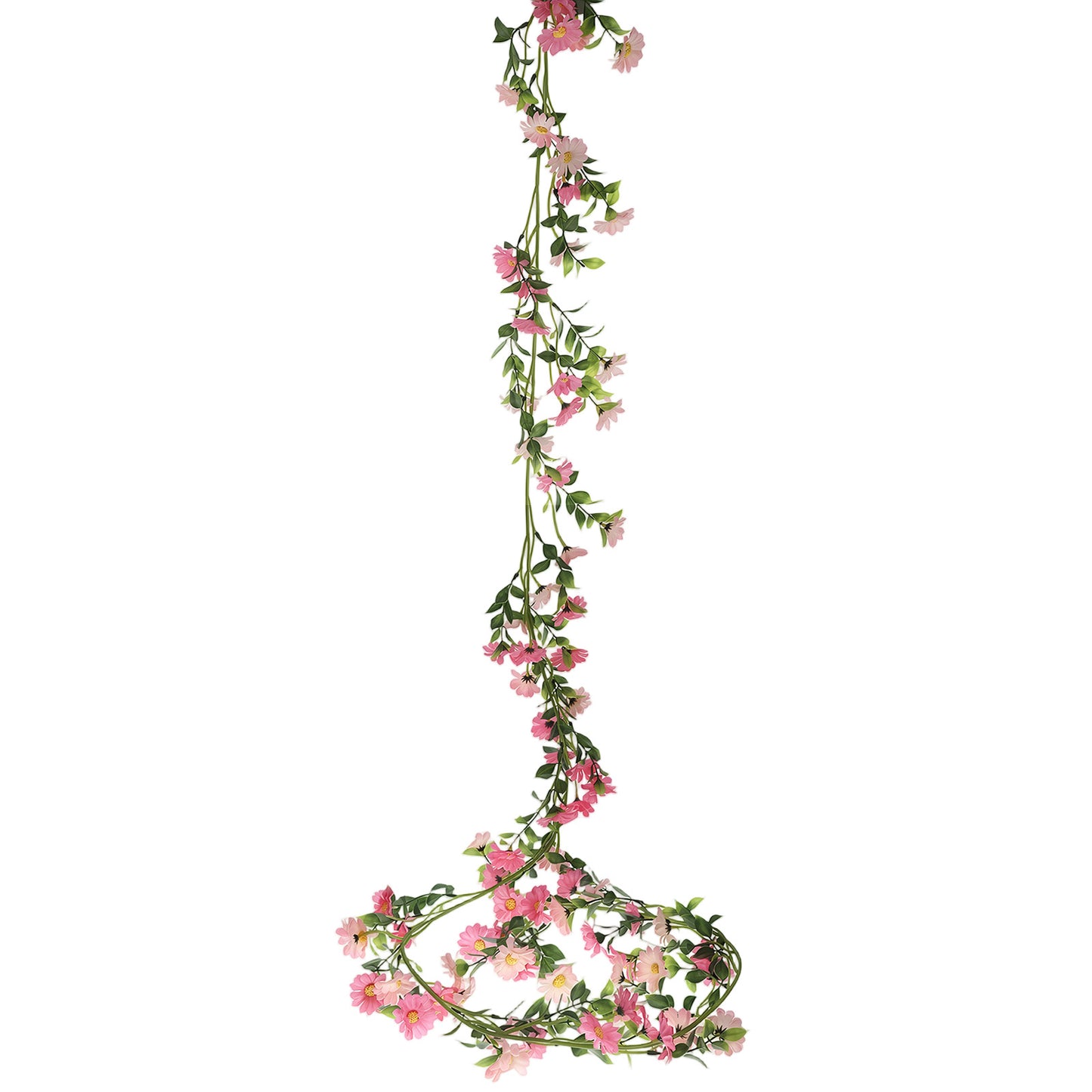 Hariendny Artificial Flowers Garland Silk Gerbera Fake Flower Pink Wildflower Vine Hanging Ivy Daisy for Outdoor Indoor Decoration Wedding Arch Wall Home Party Decor