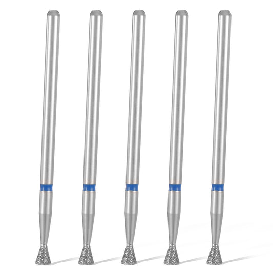 5 Pcs Cuticle Clean Nail Drill Bit Diamond Conical Cuticle Removal Bits Electric Nail File Machine Bit Manicure Polishing Kit with Case for Home Salon