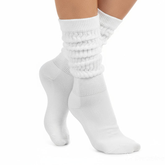 Xelsluthe Scrunch Socks for Women, Womens Slouch Socks, Slouch High Tube Sock Women, Padded Cotton Slouches Sock, 2 Pack