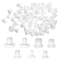 70 Pcs Silicone Rubber Hole Plug, 7 Sizes Round Rubber Button Hole End Covers, Silicone Plugs, White High Temp T-Type Holes Plug, Soft Flexible Stopper, Waterproof & Sealing
