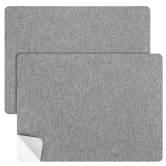 2 Pcs Self-Adhesive Linen Fabric Patches, Linen Repair Patches, Linens Canvas Repair Kit for Sofa Curtain Car Seat Furniture Tents, Dark Grey, 11x8 inch