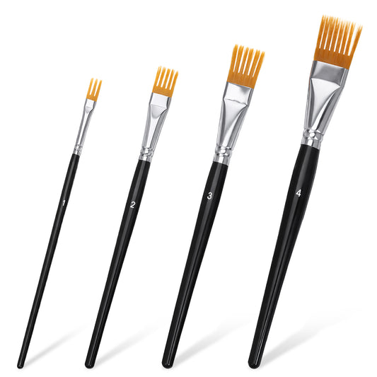 Comb Artist Brush Set, 4 Pcs Professional Grainer Brushes for Acrylic Painting Grainer Brush Set Artist Paint Brushs for Acrylic Painting Texture Brushes for Artists & Beginners