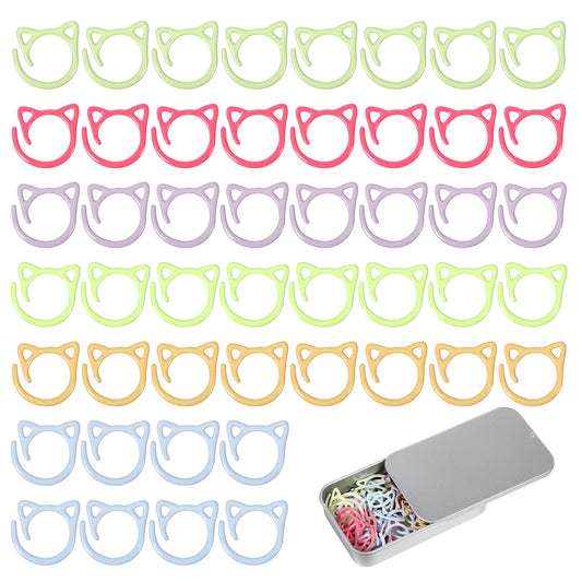 48 Pcs Knitted Art Supplies Cat Stitch Markers for Crocheting
