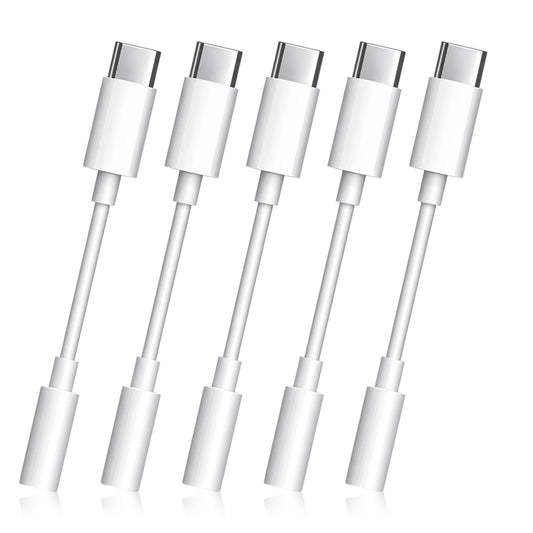 Xosjska 5 Pack USB C to Headphone Jack Adapter Usbc to 3.5mm Jack Audio Adapter Type C Headphone Adapters Audio Headphones Adapters Compatible for Various Mobile Phones and Tablets