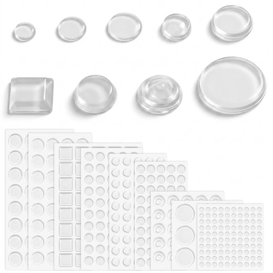 388 Pcs Cabinet Cupboard Door Bumpers Clear Cabinet Door Bumpers Self Adhesive Sound Dampening Clear Silicone Rubber Feet Cabinets Bumper Dots for Cupboard Drawers Furniture