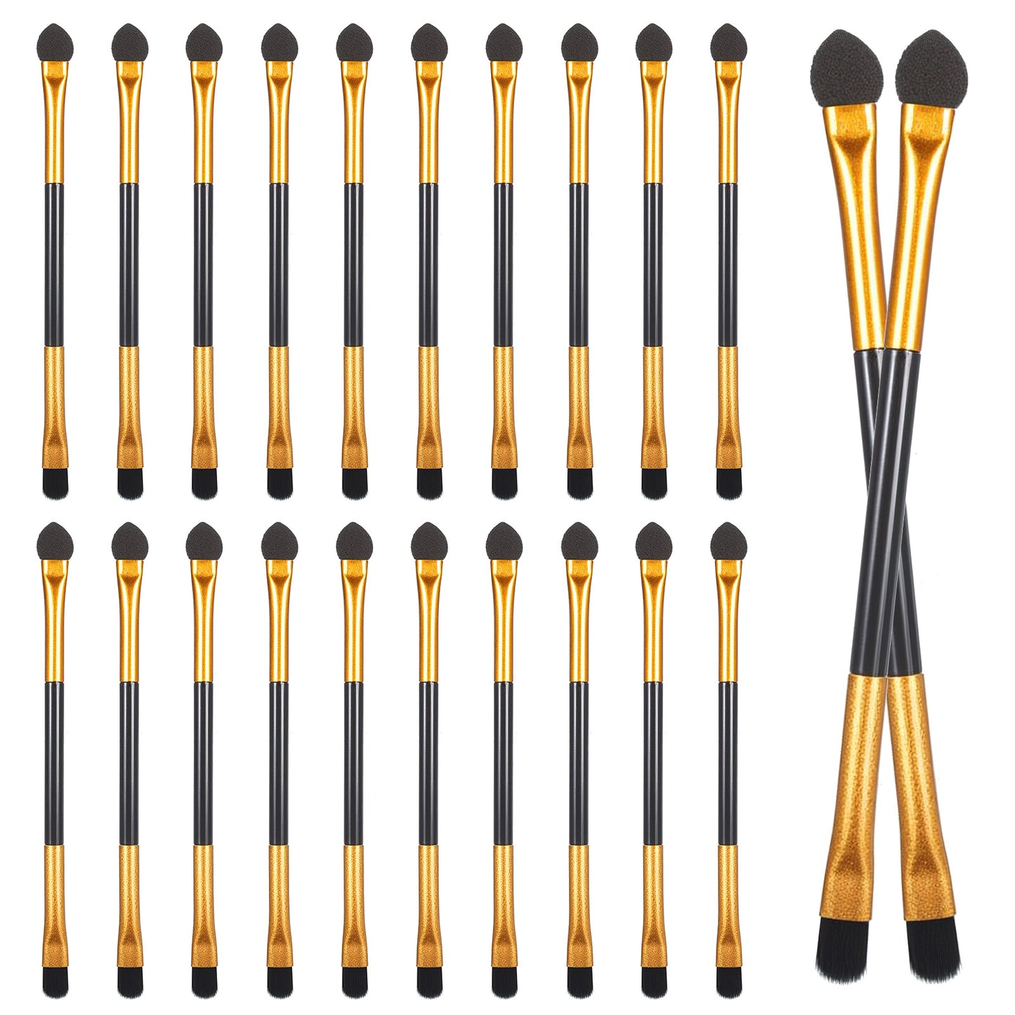 20 PCS Dual End Eyeshadow Smudge Brush 2 in 1 Eyeshadow Sponge Concealer Brush Double Sided Eyeshadows Makeup Brushes Eyeshadows Applicator Makeup Cosmetic Tool for Blending Eye Shadow Women Lady