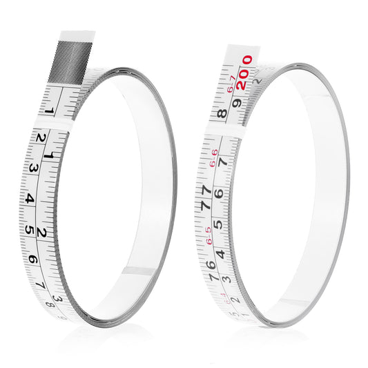 2 Packs 1/2 Inch Self Adhesive Measuring Tape 78 Inch or 200cm Peel and Stick Tape Measure Metal Measuring Tape Imperial and Metric Scales, Left-Right Reading Ruler Tape for Table Saw, Drafting Table