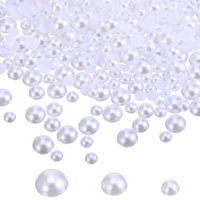 400PCS White Flat Back Pearls,6/8/10mm Flatback Pearl Beads Half Round Pearls Beads Abs Plastic Faux Imitation Flatback Pearl for Craft Jewelry Clothes Shoe Dress Nail Art Making