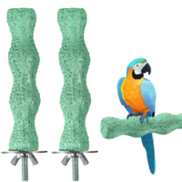 2 PCS Bird Beak Grinding Stone Bird Parrot Cage Perch Stand Anti-Slip Nail Trimming Stick Parrots Perch Resin Beak Grinder Stone Foot Claws Trimmer Accessories for Parrot Budgie Cockatiel (Green)