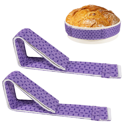 2 Pcs Baking Strips, Purple Cake Strips for Even Baking Dampen Strip Absorbent Thick Bakings Strip Cake Pan for Bakery Restaurant and Kitchen