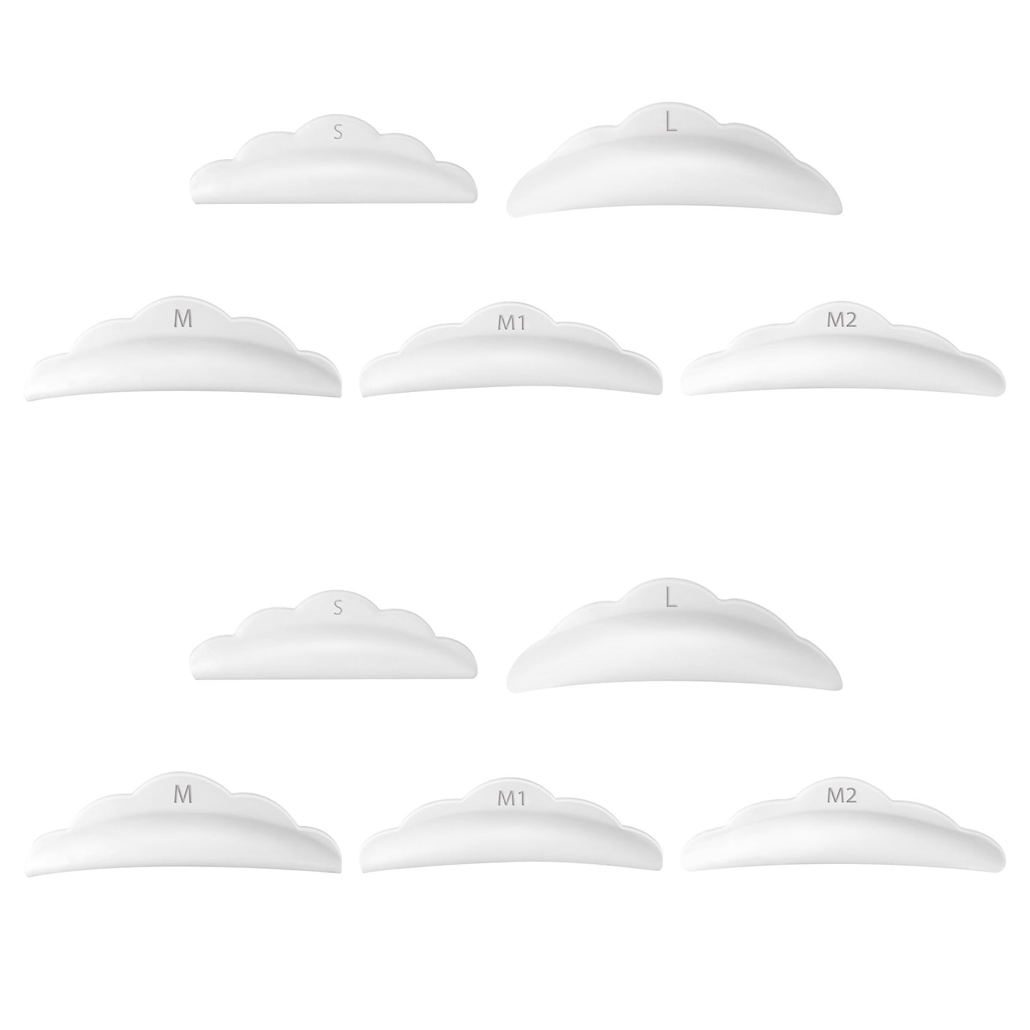 50 Pieces Lash Lift Pads Rods, Silicone Eyelashes Lift Shields Reusable Eyelashes Perming Curler Rods Eyelash Separator Tools for Eyelash Curling Extension White 5 Sizes