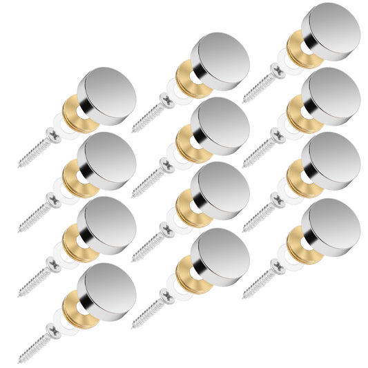 Mirror Screws, 12 PCS Stainless Steel Screw Cover Cap, 0.63"/16mm Diameter Decorative Caps Cover Nails Mirror Screws Fasteners forKitchen Ceiling Arts Craft Sign Ad Nail Silver Bathroom Mirror Panels