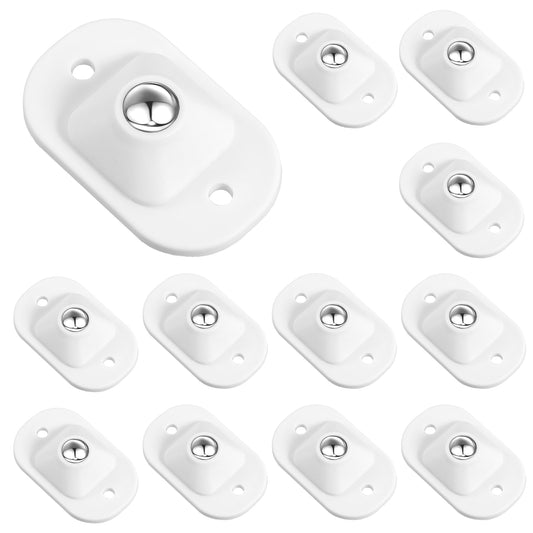 12 PCS Self Adhesive Caster Wheels, 360° Swivel Caster Wheels Small Appliance Swivel Wheels Mini White Caster Wheels Rotation Sticky Pulley for Kitchen Appliances Storage Box Small Furniture Bottom