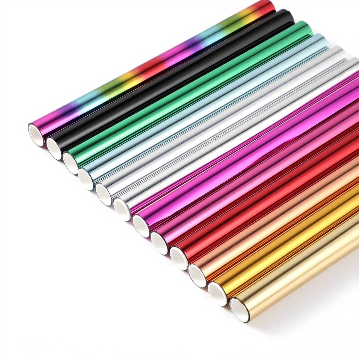 12 Pack Heat Transfer Foil, 4.26ft x 5.9In Hot Foil Roll Set Toner Reactive Foils Gold Foils Transfer Sheets for Scrapbooking, DIY Card, Crafts (12 Colors)