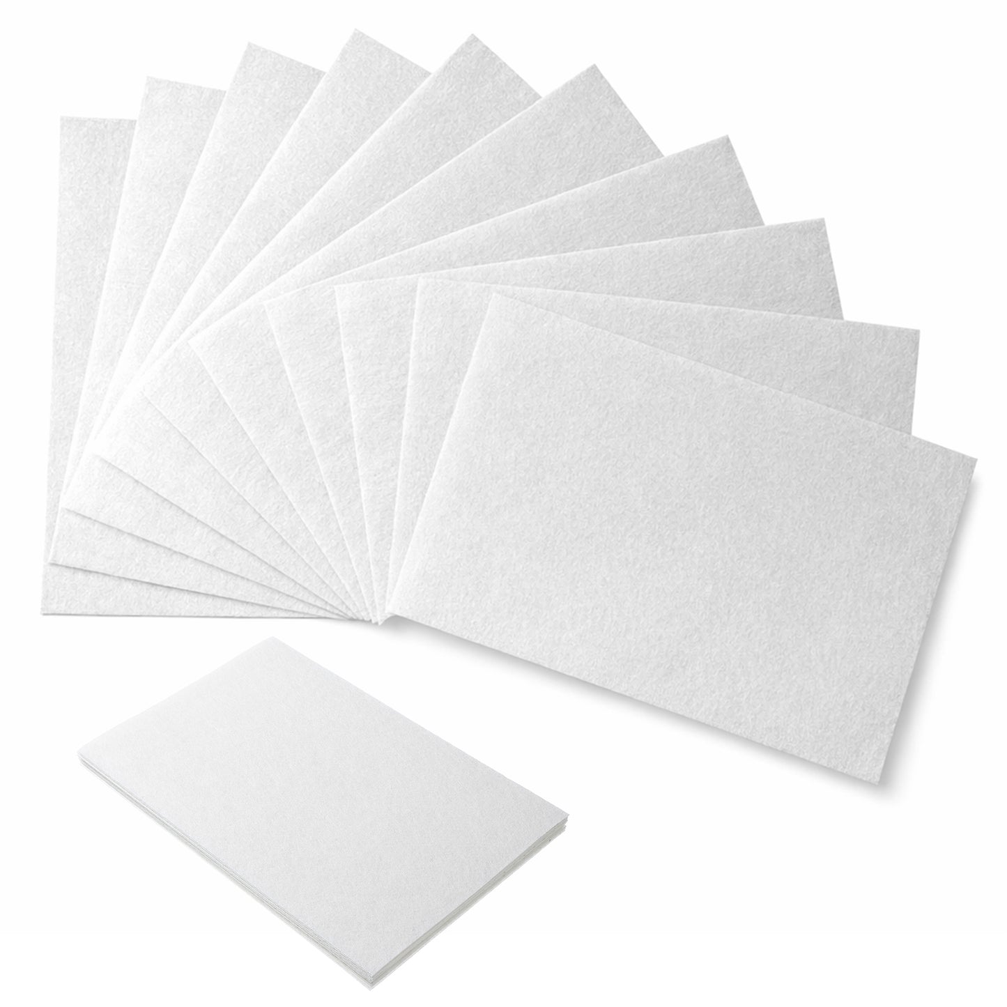 10 PCS Felt Fabric Sheets Craft, 30x20 cm Squares Felts Sheets Fabrics, 1mm Thick Soft Felts Fabric Sheet Fall Non-Woven Felt Paper for DIY Craft Sewing Squares Nonwoven Patchwork(White)