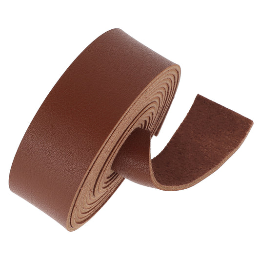 Brown Leather Strap Faux Leather Strap 1 Inch Wide 80 Inches Long Leather Strap Leather Belt Strips Soft Leather for DIY Craft Hobby Workshop Tooling