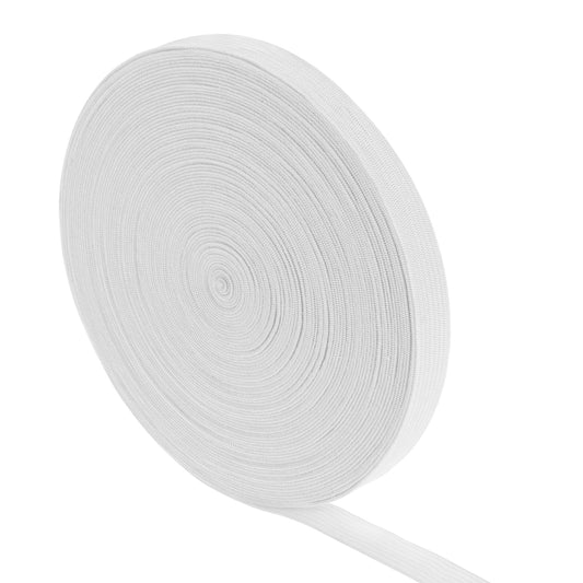 10Yard Elastic Band for Sewing, 2/5Inch Width White Elastic Bands for Crafts Flat Elastic Cord for Sewing Waistband Pants Waist Masks Braided Stretch Strap (10 Yard 2/5 Inch White)