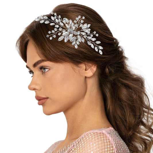 Wedding Hair Pieces for Brides Wedding Hair Comb Wedding Hair Accessories for Women Wedding Silver Crystal Bridal Hair Comb Bridal Hair Clip Side Combs Bridal Headpiece for Women and Girls