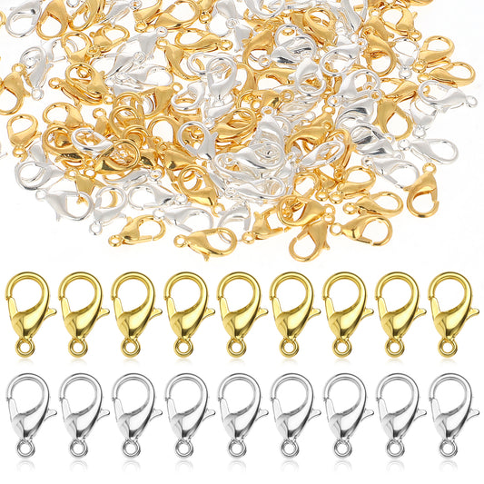 200 Pcs Lobster Claw Clasps Lobster Clasp Jewelry Clasps Bracelet Clasp Necklace Fasteners Hook Lobster Clasps for Jewelry Making DIY Crafts Bracelet Findings(0.23 * 0.47'')