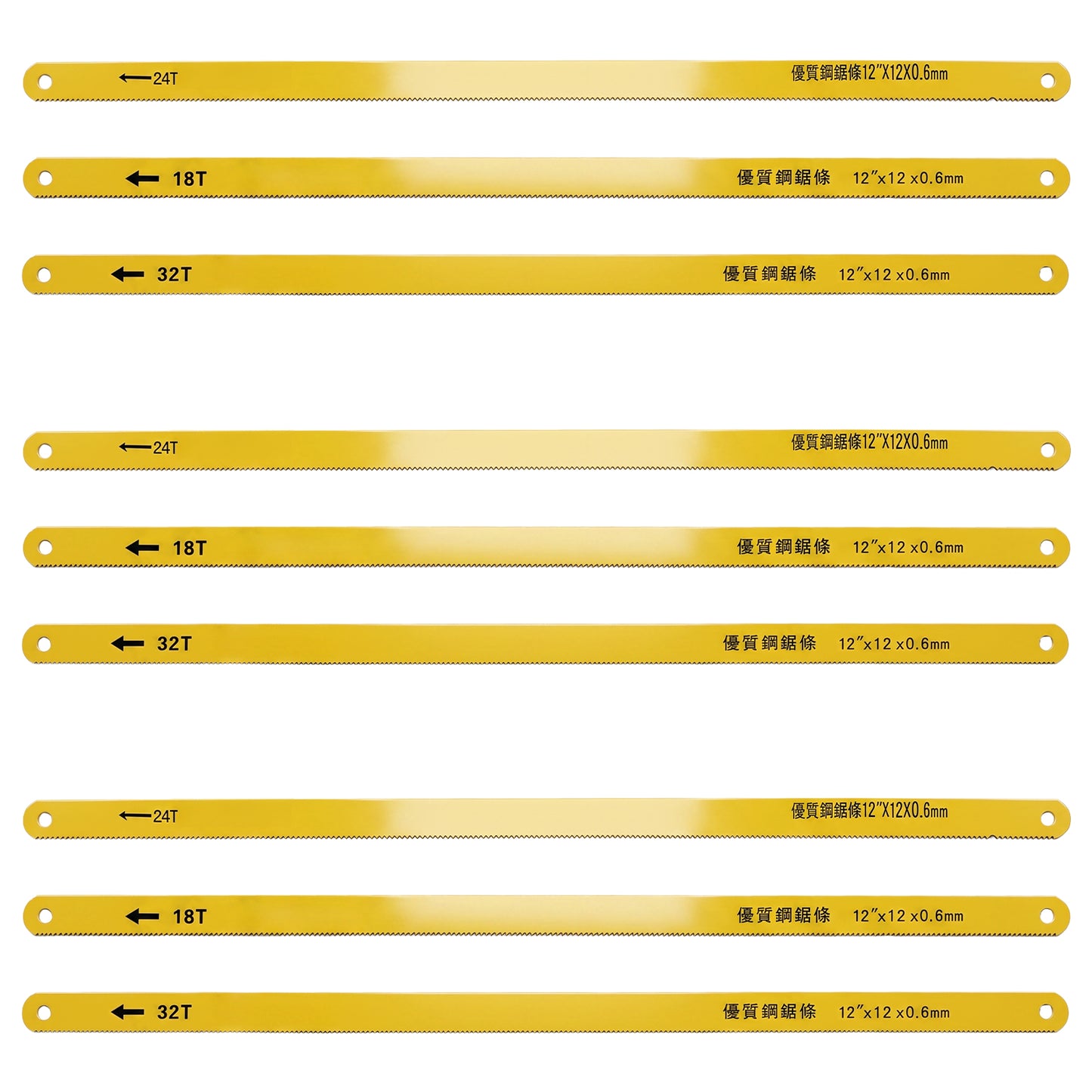 9 PCS Hacksaw Blade Hacksaw Blades 12 Inch Metal Hacksaw-Blade for Metal Hacksaws for Cutting 18t - 24t - 32t Hss Saw Blades Bi-Metal High Speed Steel Hack Saw Blade Sets