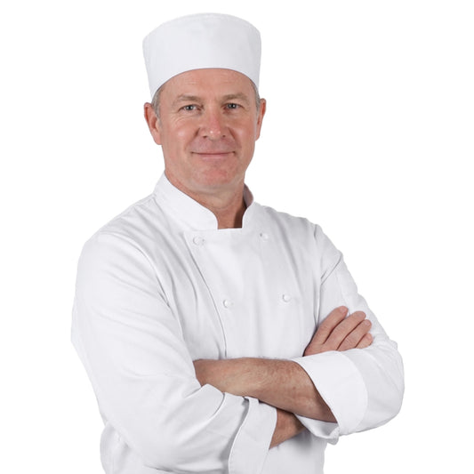 Chef Hat, White Chef Beanie, Chef Caps for Men, Adjustable Cooking Cap, Flat Catering Hat, Breathable Mesh Top Chef Hats, Professional Unisex Hair Chef Hat for Kitchen Bakers School Restaurant Cooking