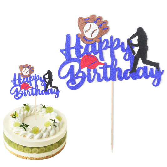 Baseball Theme Cake Topper Baseball Cake Topper Baseball Cake Decorations Baseball Birthday Decorations Happy Birthday Cake Toppers Glitter Baseball Player Sports Theme Decorations