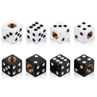 8 Pcs Dice Tire Valve Stem Caps, White and Black Dice Air Valve Caps Universal Copper Core Dustproof Tire Stem Covers for SUV, Trucks, Bicycles, Motorcycles, Bikes