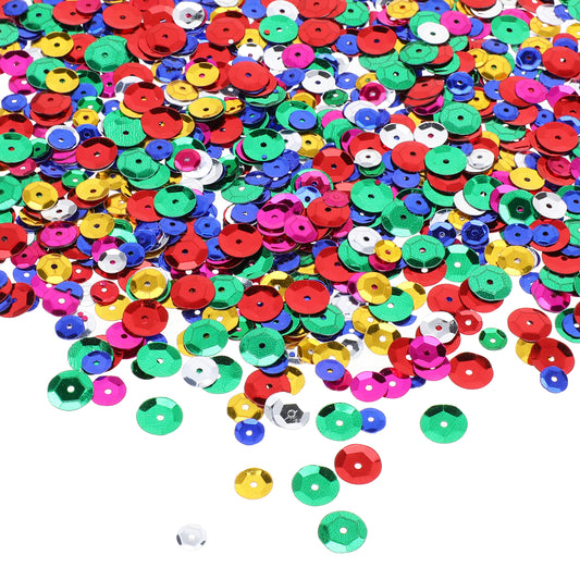 39999 Pcs Sequins for Crafts Christmas Holiday Sequins 1mm 6mm 10mm Assorted Color Sequins Loose Sequin Round Cup Sequins Embroidery Spangles with Holes for Sewing Craft Decorations Jewelry Making