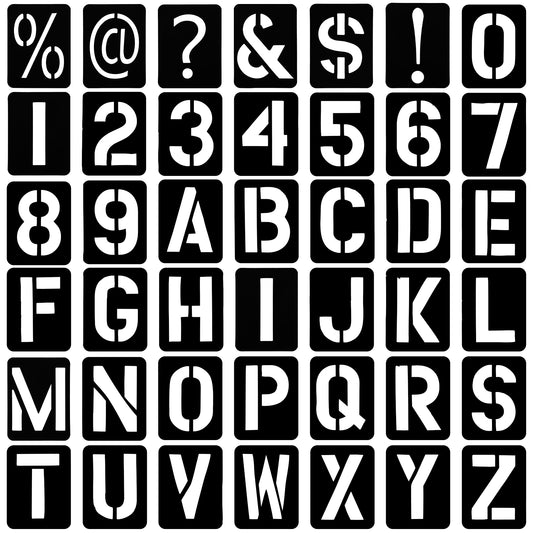 3 in Letter Stencils Symbol Numbers Craft Stencils 42 Pcs Reusable Alphabet Templates Interlocking Stencil Kit Plastic Spray Paint Stencil Templates for Painting on Wood Wall Fabric DIY Art Projects