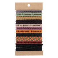 24PCS Boho Hair Tie Bracelets for Women, Boho Bracelets Cute Hair Ties, 6 Styles, 10 Colors, No Damage Hair Bands for Girls Thick Thin Long Curly Hair Accessories
