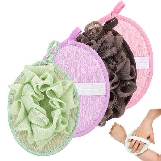 Xelsluthe 4PCS Travel Body Scrubber Body Sponges Shower Loofah for Women
