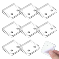 8 Packs Clear Shower Curtain Clips, Splash Holders Self Adhesive Windproof Splash Clips to Keep Water in Shower, Bathtub Curtains Keeper for Indoor Liner
