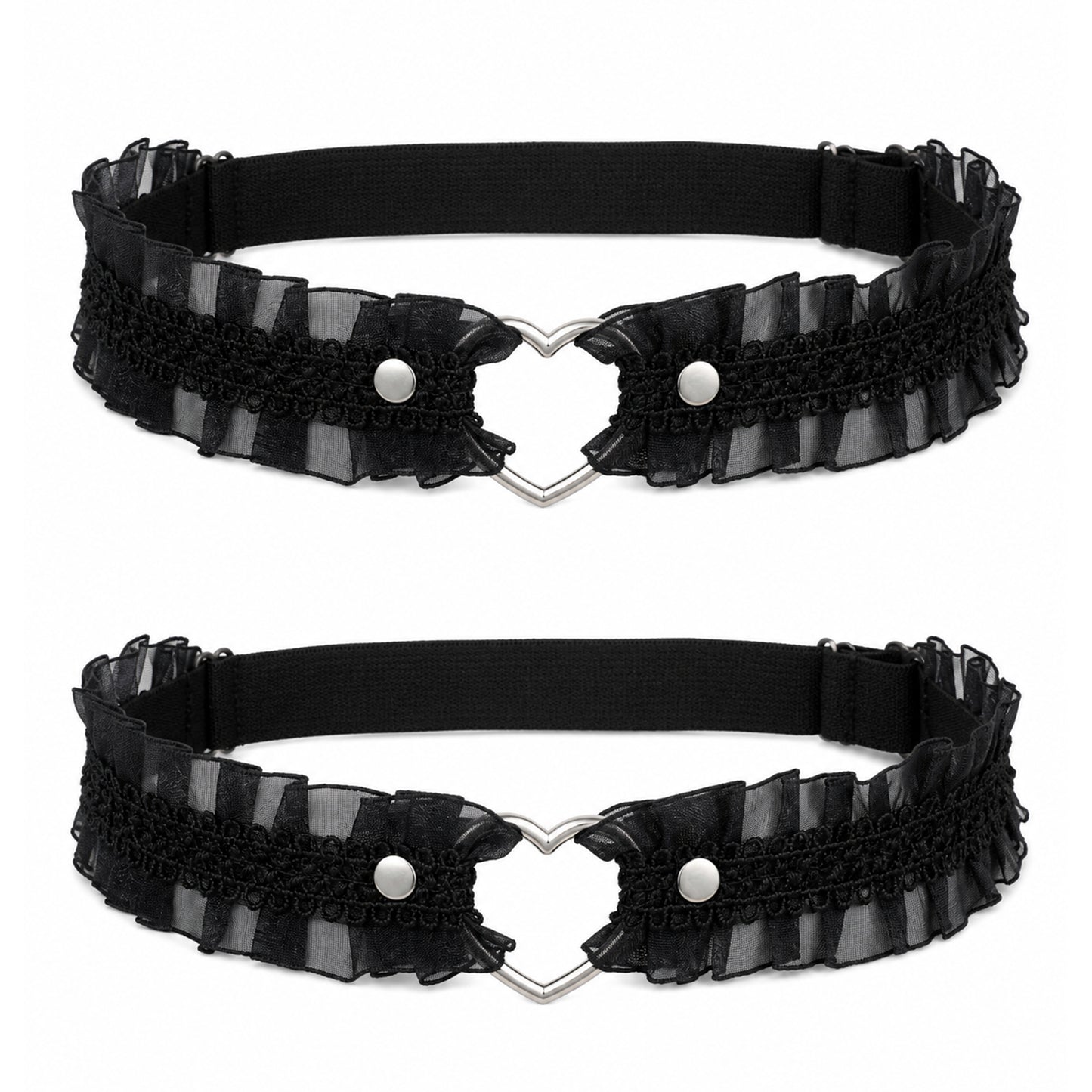 Bruislard 2 Pcs Adjustable Lace Thigh Garter Lace Cat Shaped Leg Garter