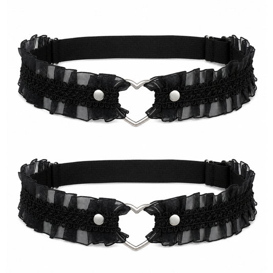 Bruislard 2 Pcs Adjustable Lace Thigh Garter Lace Cat Shaped Leg Garter