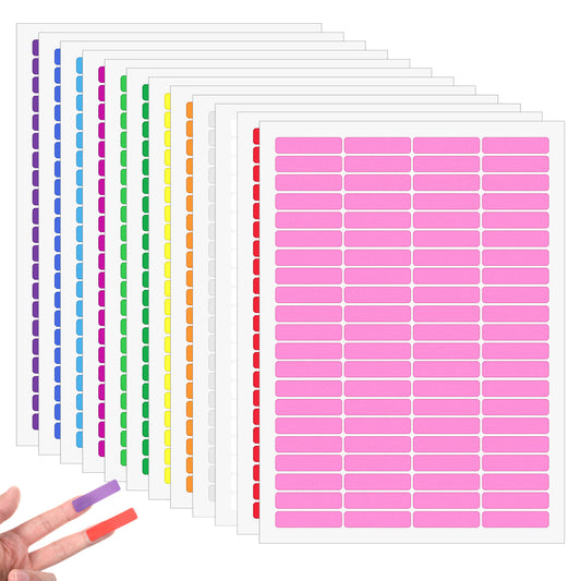 2016PCS Rectangular Colored Coding Labels, 46mm x 11mm Removable Colored Label Sticker, Color-Code Labels, Adhesive Coloreds Rectangle Label for Inventory Office Containers