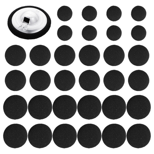 40 Pcs Black Buttons Black Tuxedo Buttons Fabric Cloth Covered with Metal Shank Button Vintage Blacks Coat Sewing Buckle for Women Man Jacket Coat Blouse Dress Jeans (17mm/15mm/11mm)