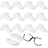12 Pairs Silicone Eyeglass Nose Pads Anti Slip Clear Comfort Air Cushion Nose Pads Adhesive Noses Grips for Glasses Sunglasses with Microfiber Cleaning Cloth