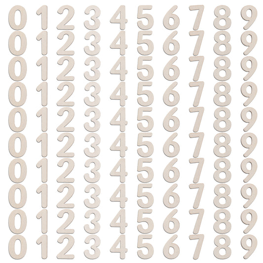 100 Pcs Wooden Numbers Mixed 0 to 9, 1 Inch