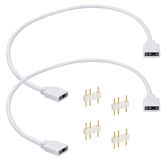 2Pcs 1-to-1 ARGB Extension Cable Female to Female ARGB Cable 5V 3-Pin Extension Connector Wire Addressable RGB Cables for Extend PC Computer LED Lights Fans 11.8 Inch