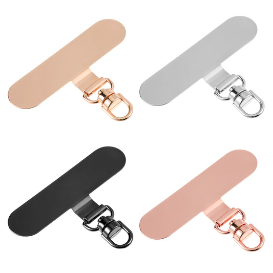 Phone Tether Tab, 4 Pack Phone Lanyard Tab Universal Phones Lanyards Pad Rotatable 360° CellPhone Lanyard Tether Patch Mobilephone Strap Tabs Replacement Part for All Full Phones Cases