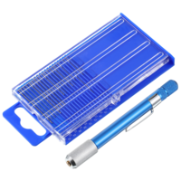 21 PCS Metric Mini Micro Drill Bit Set, Carburetor Jet Drill Bits Pin Vise Set Numbered 61-80 Mini Jeweler's Chuck Vice Hss Twist Drills Bits with Pin Vise & Plastic Case for Wood Jewelry DIY
