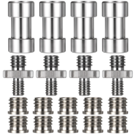 16 Pcs Camera Screw Adapters 1/4" to 3/8" and 3/8" to 1/4" Thread Adapter Set Tripod Screw Compatible for Camera, Tripod, Light Stand, Ballhead, Microphone Stand