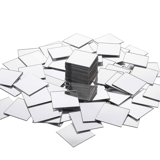 200 Pcs Mini Square Mirror Tiles 1 Inch Adhesive Small Craft Mirrors Acrylic Mirror Wall Stickers for Home Wall Table Decor Crafts DIY Projects