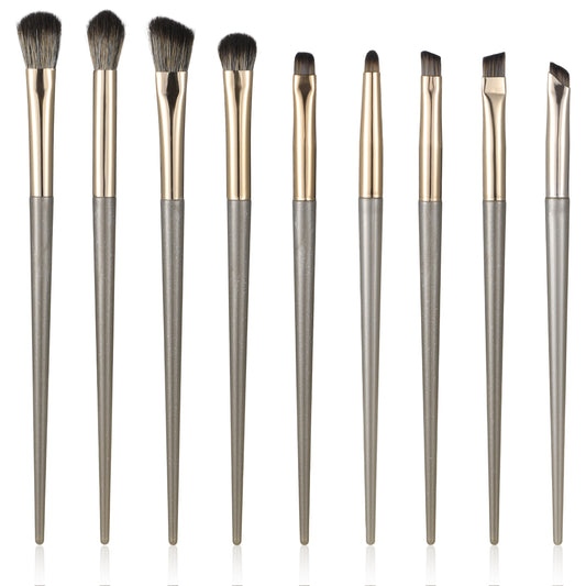 10PCS Professional Eyebrow Eyeliner Makeup Brushes Set Gold Eye Makeup Brushes Small Eyeshadow Brush Fluffy Eyeshadow Brush Angled Eyebrow Brushs for Eye Eyeshadows Blending, Brows, Liner, Concealer