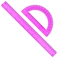 2 Pack Plastic Ruler and Protractor Set, Clear Math Geometry Measuring Tools 30 cm Straight Edge Ruler 180 Degree Protractors School Supplies for School Classroom Office Home Drawings (Purple)